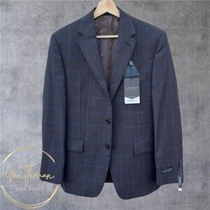 RALPH LAUREN Mens Blazer Sport Coat Two Button Jacket 40S Brown/Blue Wool Plaid